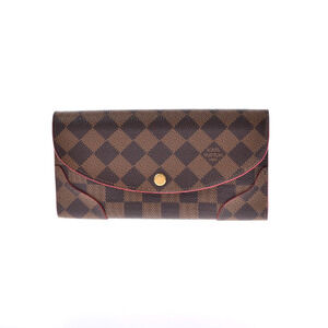 Louis Vuitton Damier Portefeuille Wallet Kaisa Cerise Red Canvas Long